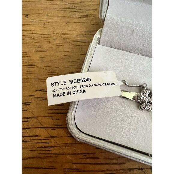 Victoria Townsend Fine Silver Plated 1/2ct Genuine Rose Cut Diamond Bracelet - Picture 5 of 9